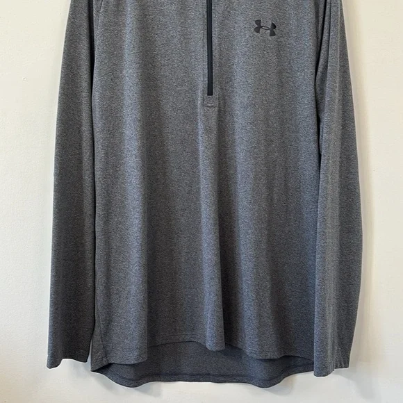 Under Armour Men’s Tech 1/2 Zip Long Sleeve Carbon Heather/Black Size XL - Picture 4 of 11